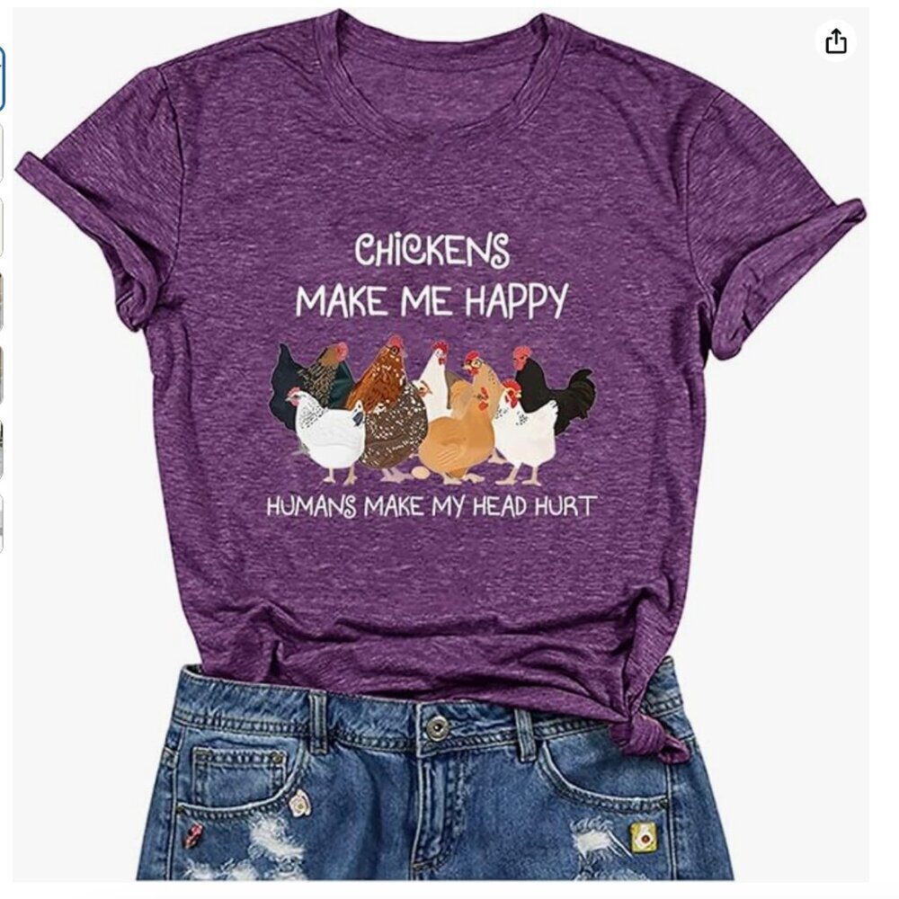 NWT Chicken Graphic T Shirt Womens Size Large